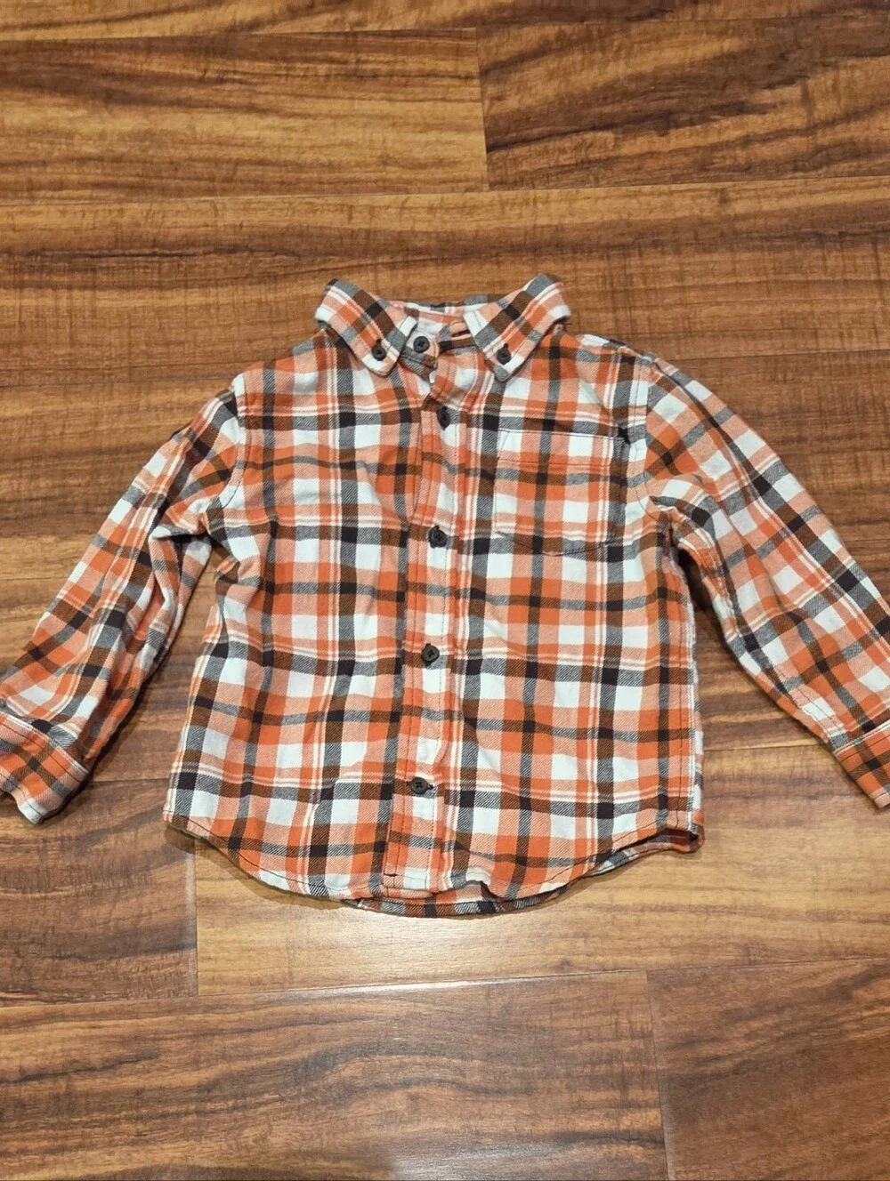 Gymboree EUC 2T Months Brown/Orange Plaid Shirt, Pumpkin Tee & Corduroy Pants